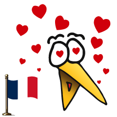 [LINEスタンプ] 鷺の波鳥久 (さぎのパトリック) フランス語