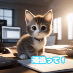 [LINEスタンプ] 子猫からのお仕事応援メッセージ