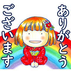 [LINEスタンプ] おかっぱ女子の年末年始＆日常会話1修正版