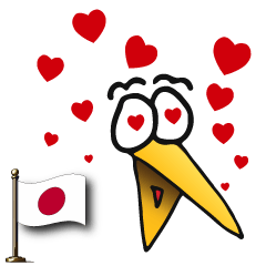 [LINEスタンプ] 鷺の波鳥久 (さぎのパトリック) 日本語版