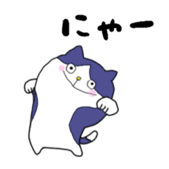 [LINEスタンプ] ねこ（ハチワレ）"1"