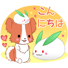 [LINEスタンプ] 飛び出す！ちびパピヨン2[冬の挨拶]