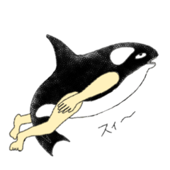 [LINEスタンプ] 陸もいけるシャチ