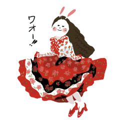 [LINEスタンプ] 踊るジプシーうさぎ