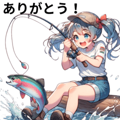 [LINEスタンプ] 釣り女子 釣りガールの画像（メイン）