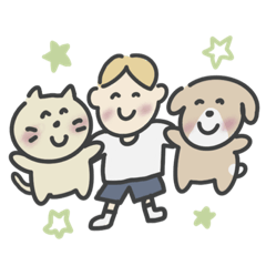 [LINEスタンプ] にゃんぴーとわんぞうとスーの日常。