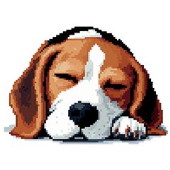 [LINEスタンプ] ドット絵 ビーグル 犬 40種