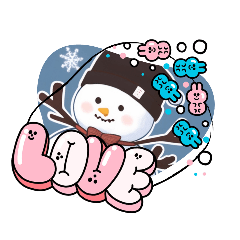 [LINEスタンプ] かわちい雪だるまスタンプ