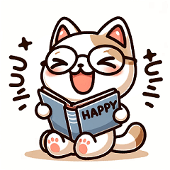 [LINEスタンプ] 眼鏡猫の読書タイム