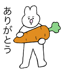 [LINEスタンプ] 無表情うさぎのきほんスタンプ