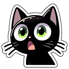 [LINEスタンプ] アニメ調の黒猫