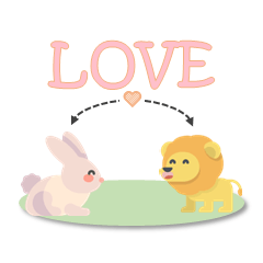 [LINEスタンプ] らいおんとうさぎ詰め合わせ