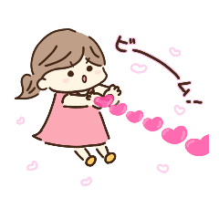 [LINEスタンプ] 低めポニーテールの女の子スタンプ