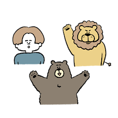 [LINEスタンプ] クマとライオンと人の敬語スタンプ