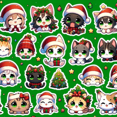 [LINEスタンプ] クリスマスにゃんこ1