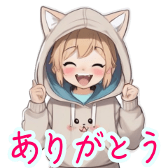 [LINEスタンプ] めっちゃ可愛い！癒しの猫耳女の子スタンプ