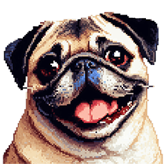 [LINEスタンプ] ドット絵 パグ 犬 40種 定番