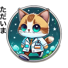 [LINEスタンプ] ねこ研究者キャット博士