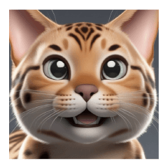 [LINEスタンプ] かわいい笑顔の猫のスタンプ1ですの画像（メイン）