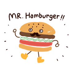 [LINEスタンプ] Mr.Hamburger‘s English stamp