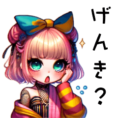 [LINEスタンプ] 【いつも使える】カラフルギャル