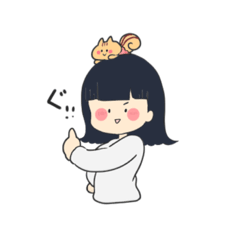 [LINEスタンプ] 踊る子りすちゃんと女の子