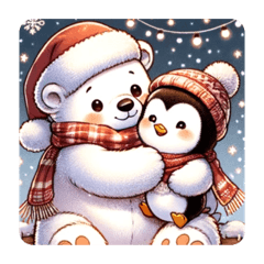 [LINEスタンプ] しろくまさんとペンギンさんのクリスマス2