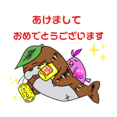 [LINEスタンプ] しあわせのピンクのとりのなーこ 冬