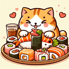 [LINEスタンプ] 美味しい食事、かわいい猫スタンプ