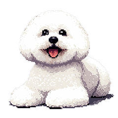 [LINEスタンプ] ドット絵 ビジョン フリーゼ 白 日常会話