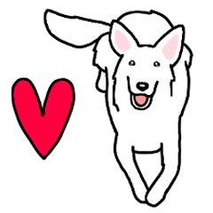 [LINEスタンプ] 犬種別ホワイトシェパード(英語Ver)