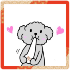 [LINEスタンプ] 黒プードルの年末年始スタンプ