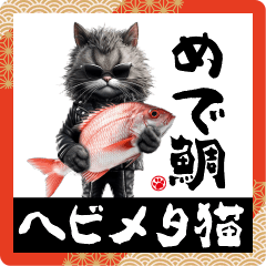 [LINEスタンプ] ヘビメタバンドの猫〜あけおめ＆年末年始