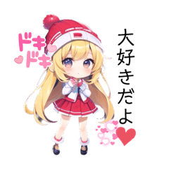 [LINEスタンプ] おねえさんちびキャラ ニット帽