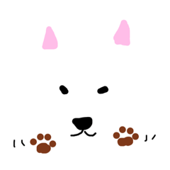 [LINEスタンプ] 白い犬の顔イラスト