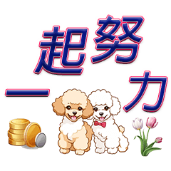 [LINEスタンプ] かわいいプードルの子犬の勤務日