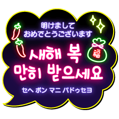 [LINEスタンプ] ハングルネオン 冬のご挨拶