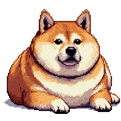 [LINEスタンプ] ドット絵 太っちょ柴犬 2 日常会話