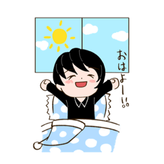 [LINEスタンプ] くろかみくんの日常