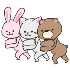 [LINEスタンプ] ネコ・ウサ・クマの「今日はここまで！」