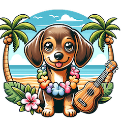 [LINEスタンプ] ハワイの子犬の冒険