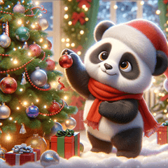[LINEスタンプ] クリスマスを楽しむパンダ