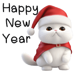 [LINEスタンプ] 白猫の新年