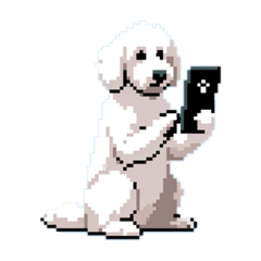 [LINEスタンプ] Golden Doodle 8bit Pixel art 40stickers