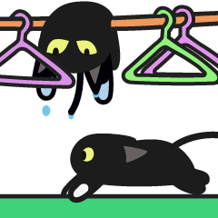 [LINEスタンプ] 黒猫、ブランキーのわいわいライフ