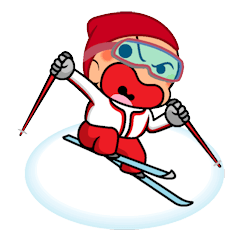 [LINEスタンプ] スポーツシリーズNo.23 男子スキーヤーの画像（メイン）
