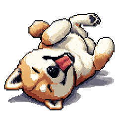 [LINEスタンプ] ドット絵 柴犬 定番2 日常会話