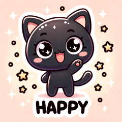 [LINEスタンプ] にゃんとも表情豊かな黒猫スタンプ！