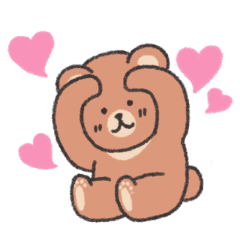 [LINEスタンプ] 内気クマちゃん