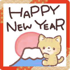 [LINEスタンプ] 年末年始【かわいい キジ白 ねこ】